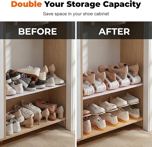 Space-Saving Adjustable Shoe Stacker – Organize Your Shoes Effortlessly