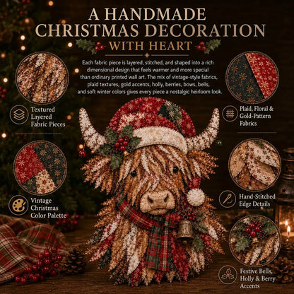 🎄 Christmas Patchwork Fabric DIY Kit – Handmade Holiday Decor