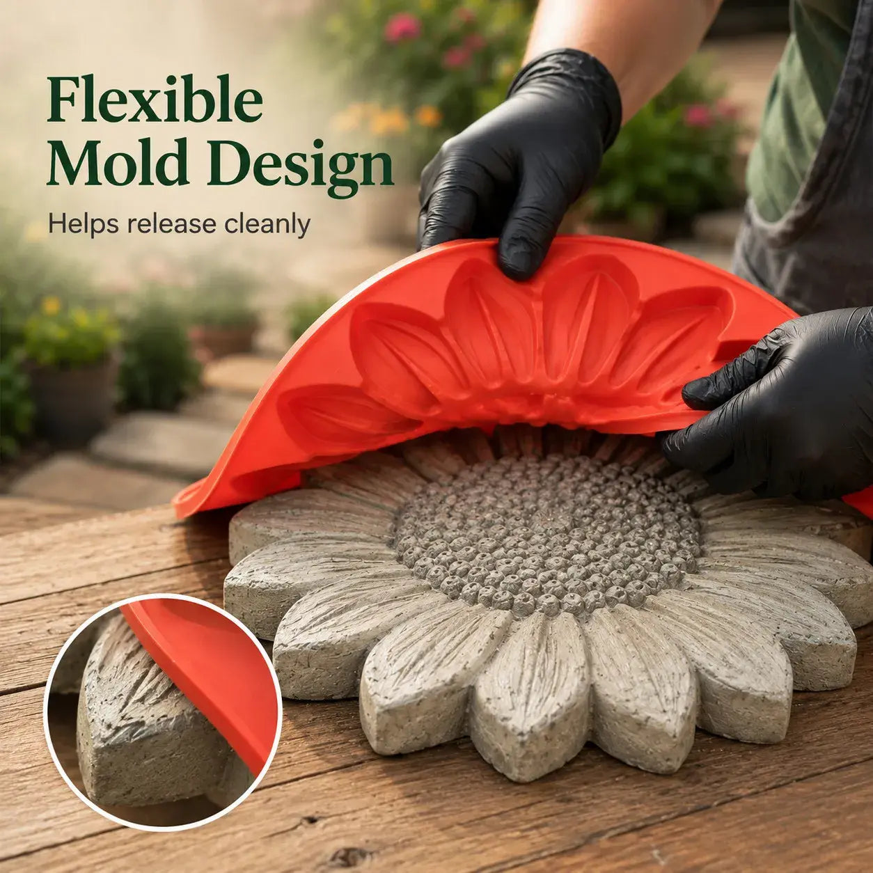 🌻 Reusable Garden Art Mold – Create Unique Stepping Stones for Your Garden
