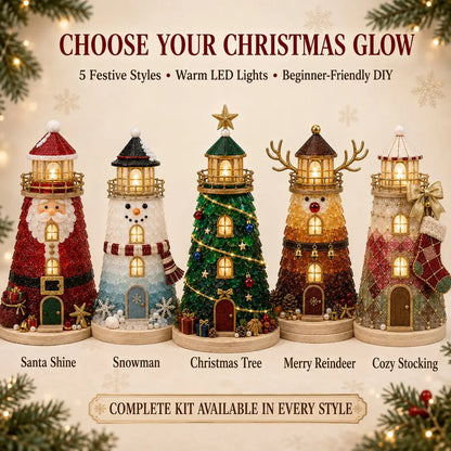 🎄 DIY Lighted Christmas Lighthouse Kit Collection | Sea Glass-Style Holiday Craft Gift