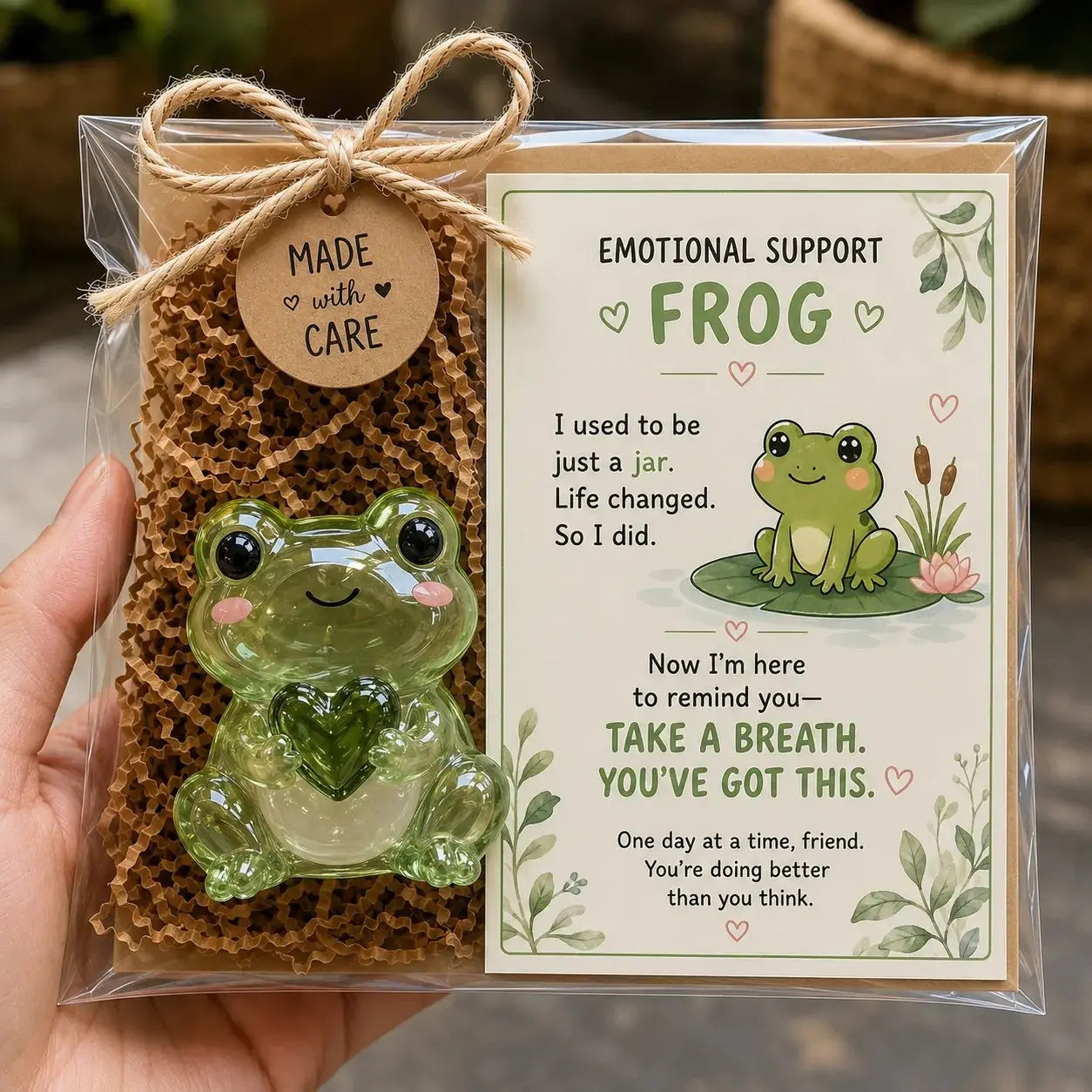 💌 Emotional Support Animal Gift Set – Cute Comfort Keepsake with Card