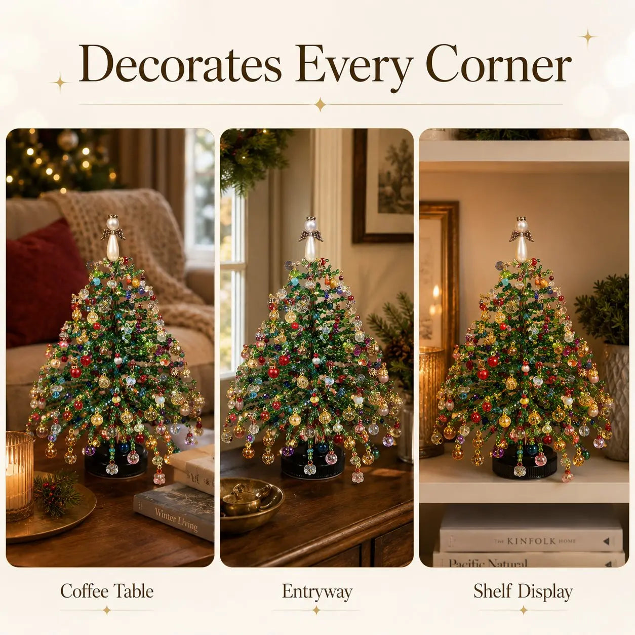 🎄 DIY Beaded Christmas Tree Kit – Sparkling Tabletop Holiday Decor