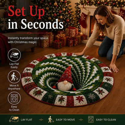 🎄Christmas 3D Optical Illusion Area Rug – Soft Festive Holiday Floor Decor