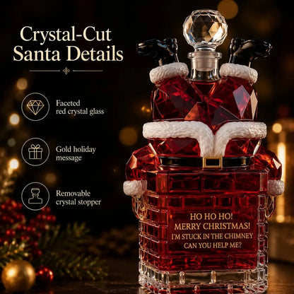 🎅 Santa Stuck in the Chimney Decanter | Festive Christmas Bar Decor