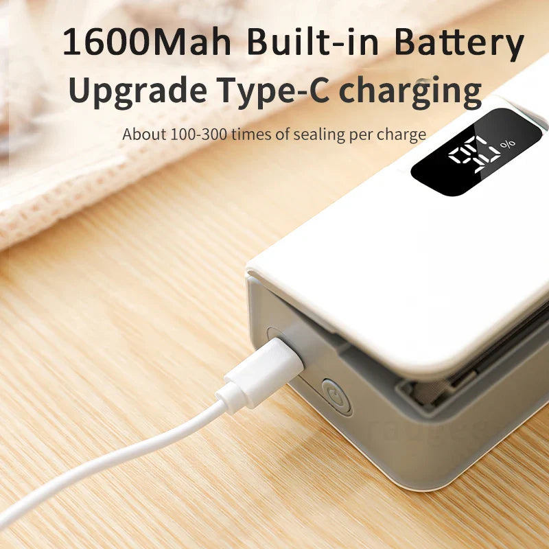 Mini Bag Sealer - 1600mAh Battery & Type-C Charging