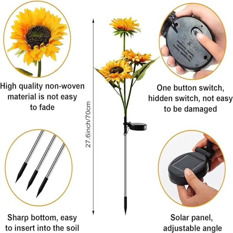 Solar Sunflower Lights – Automatic Dusk-to-Dawn Garden Glow