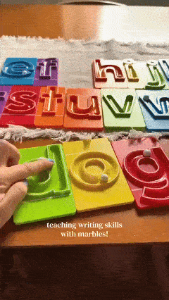 🔤 Alphabet Letter Marble Tracing Set – Roll Into Letter-Writing Fun!