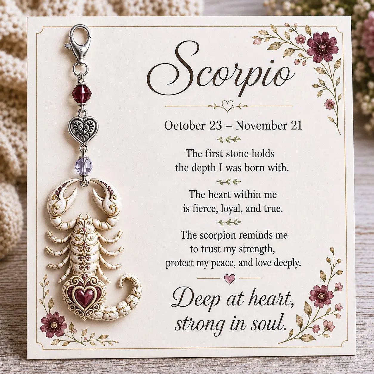 ✨ Personalized Zodiac Birthstone Keychain Keepsake | Meaningful Star Sign Gift for Her