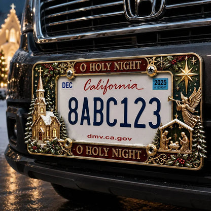 🎄 Christmas License Plate Frame | Festive Holiday Car & Truck Decor