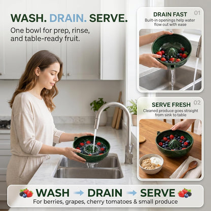 Self Spinning Berry Washing Bowl
