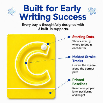 🔤 Alphabet Letter Marble Tracing Set – Roll Into Letter-Writing Fun!