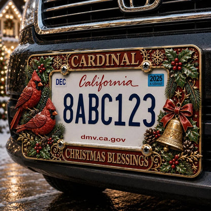 🎄 Christmas License Plate Frame | Festive Holiday Car & Truck Decor