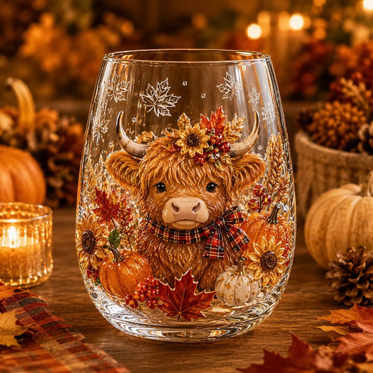 🍂 Autumn Harvest 3D Glass Cup Collection – Fall & Thanksgiving Drinkware