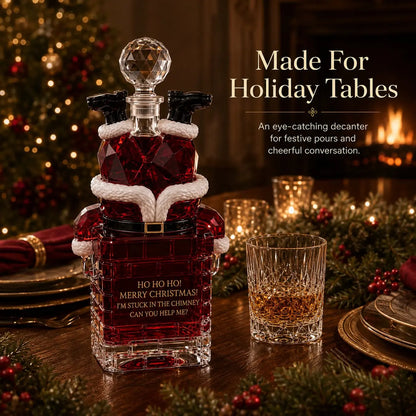 🎅 Santa Stuck in the Chimney Decanter | Festive Christmas Bar Decor