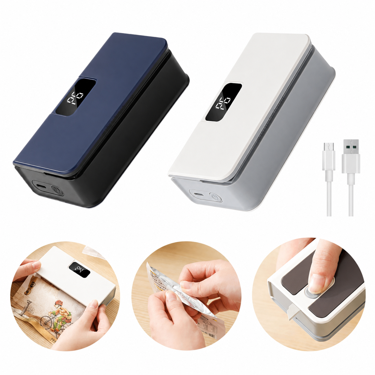 Mini Bag Sealer - Blue and White versions