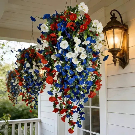 ✨🇺🇸 Celebrate America’s 250th Anniversary with Patriotic Hanging Flower Baskets