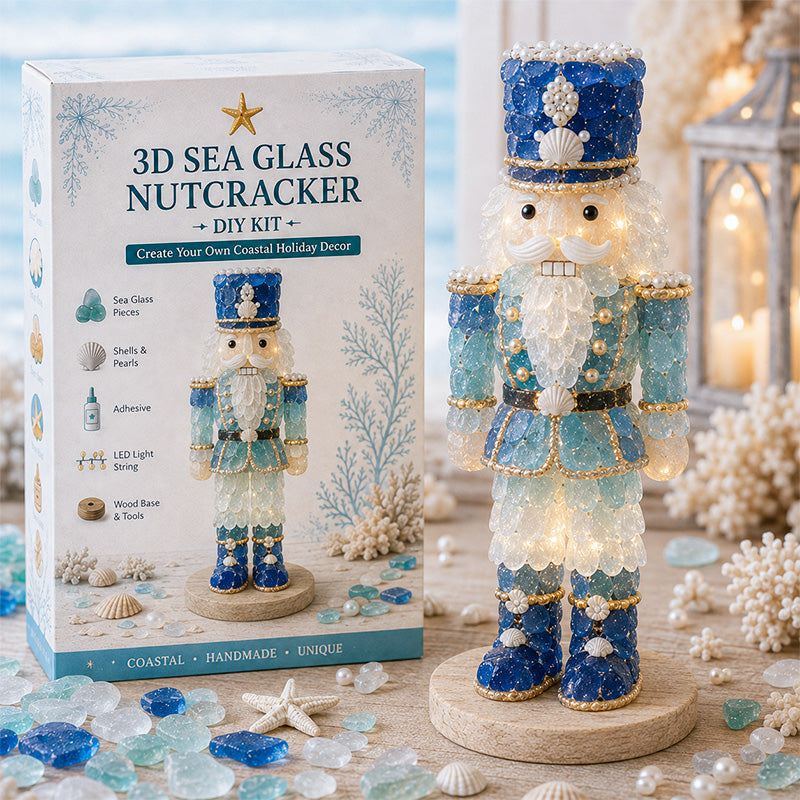 🌊 DIY 3D Sea Glass Art Kit – Coastal Light-Up Holiday Decor Collection