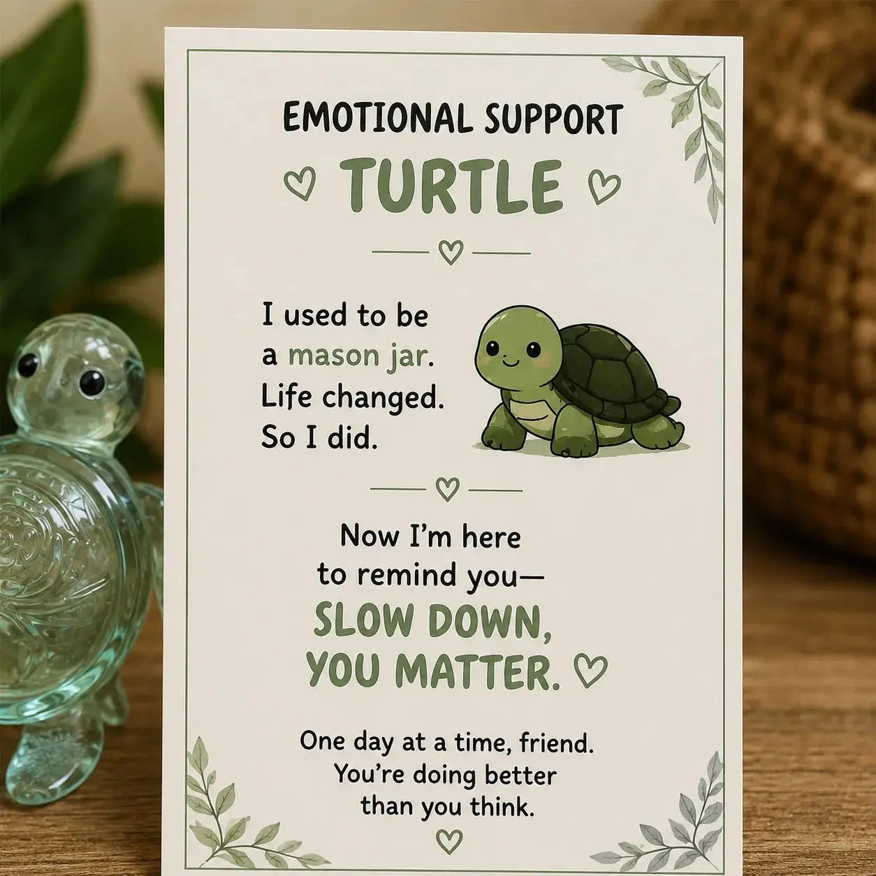 💌 Emotional Support Animal Gift Set – Cute Comfort Keepsake with Card