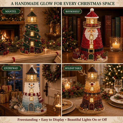 🎄 DIY Lighted Christmas Lighthouse Kit Collection | Sea Glass-Style Holiday Craft Gift