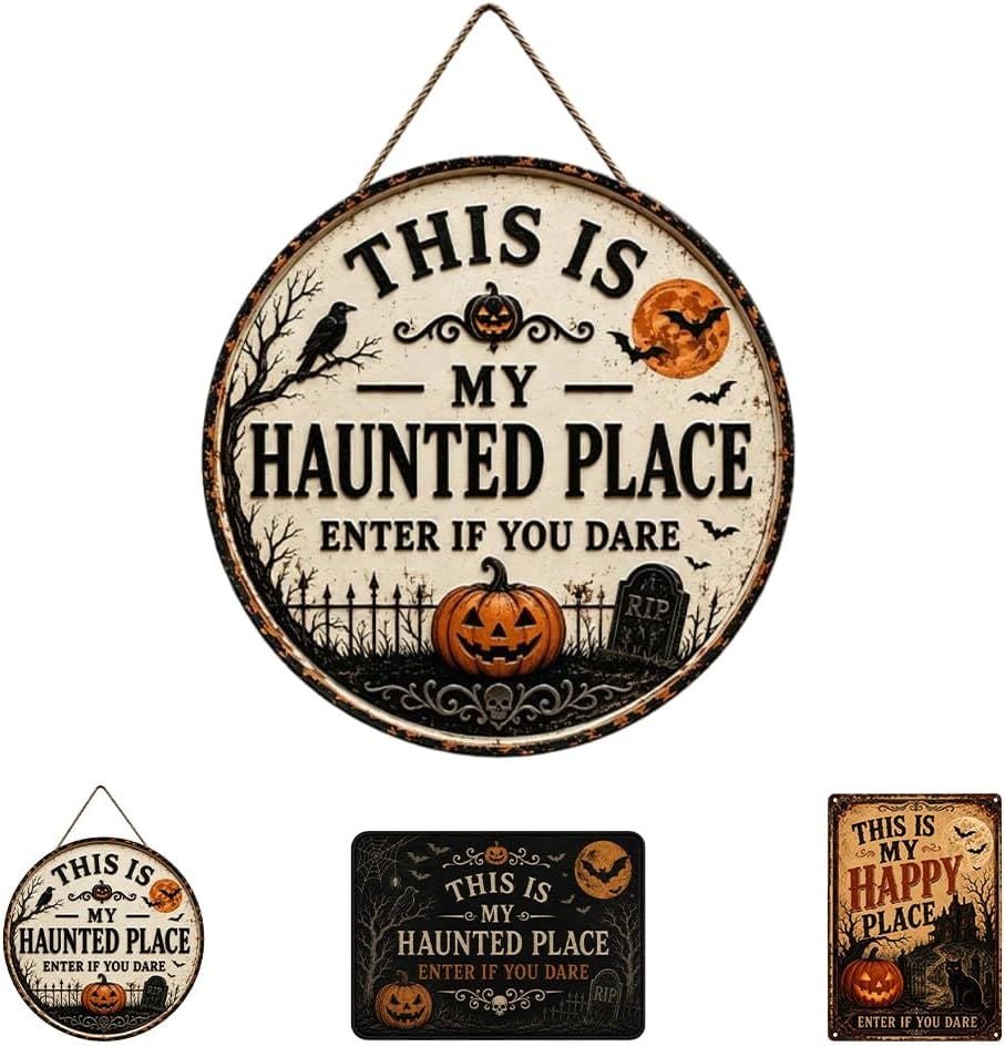 🎃🦇 Welcome to Your Haunted Haven – This Is My Haunted Place Halloween Door Sign