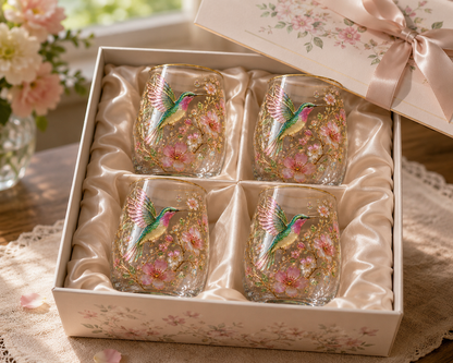Hummingbird Morning Bliss Glass Cup