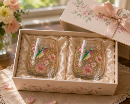 Hummingbird Morning Bliss Glass Cup