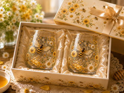 Honey Bee Garden Bliss Glass Cup