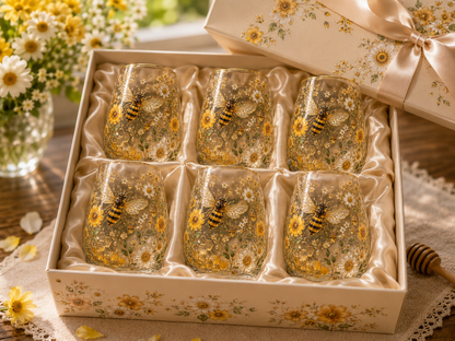 Honey Bee Garden Bliss Glass Cup