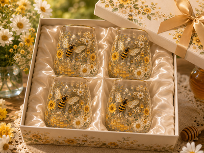 Honey Bee Garden Bliss Glass Cup