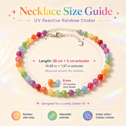 Dopamine UV Reactive Rainbow Beaded Jewelry Collection