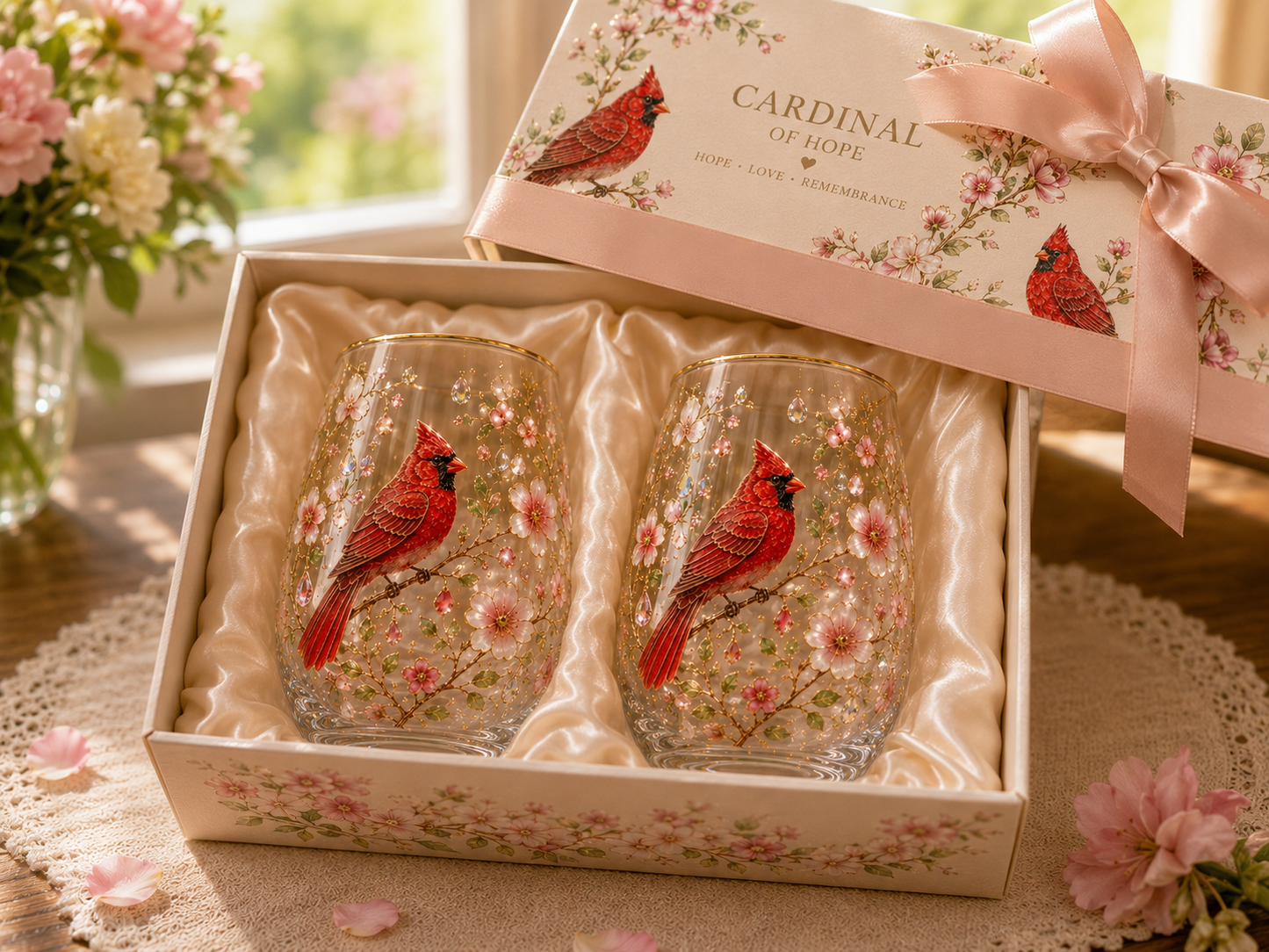 Cardinal of Hope Glass Cup