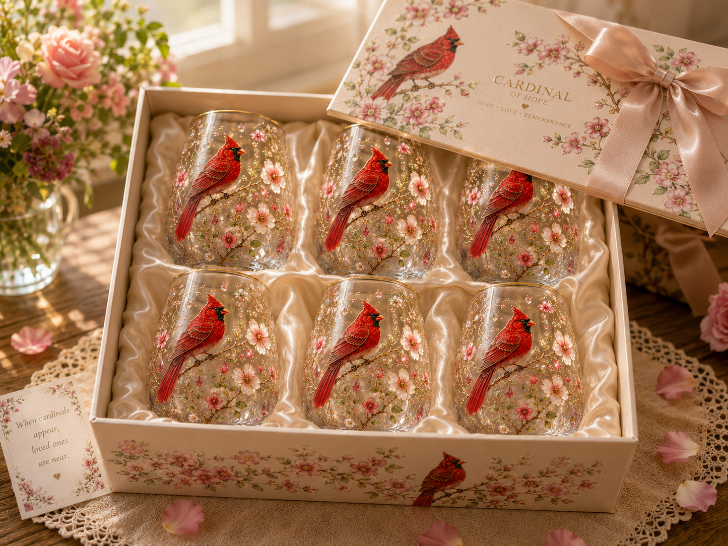 Cardinal of Hope Glass Cup