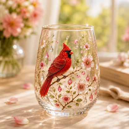 Cardinal of Hope Glass Cup