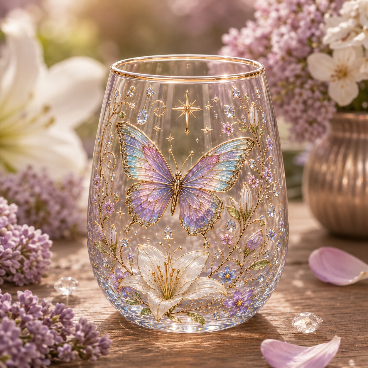 Butterfly of Faith Glass Cup