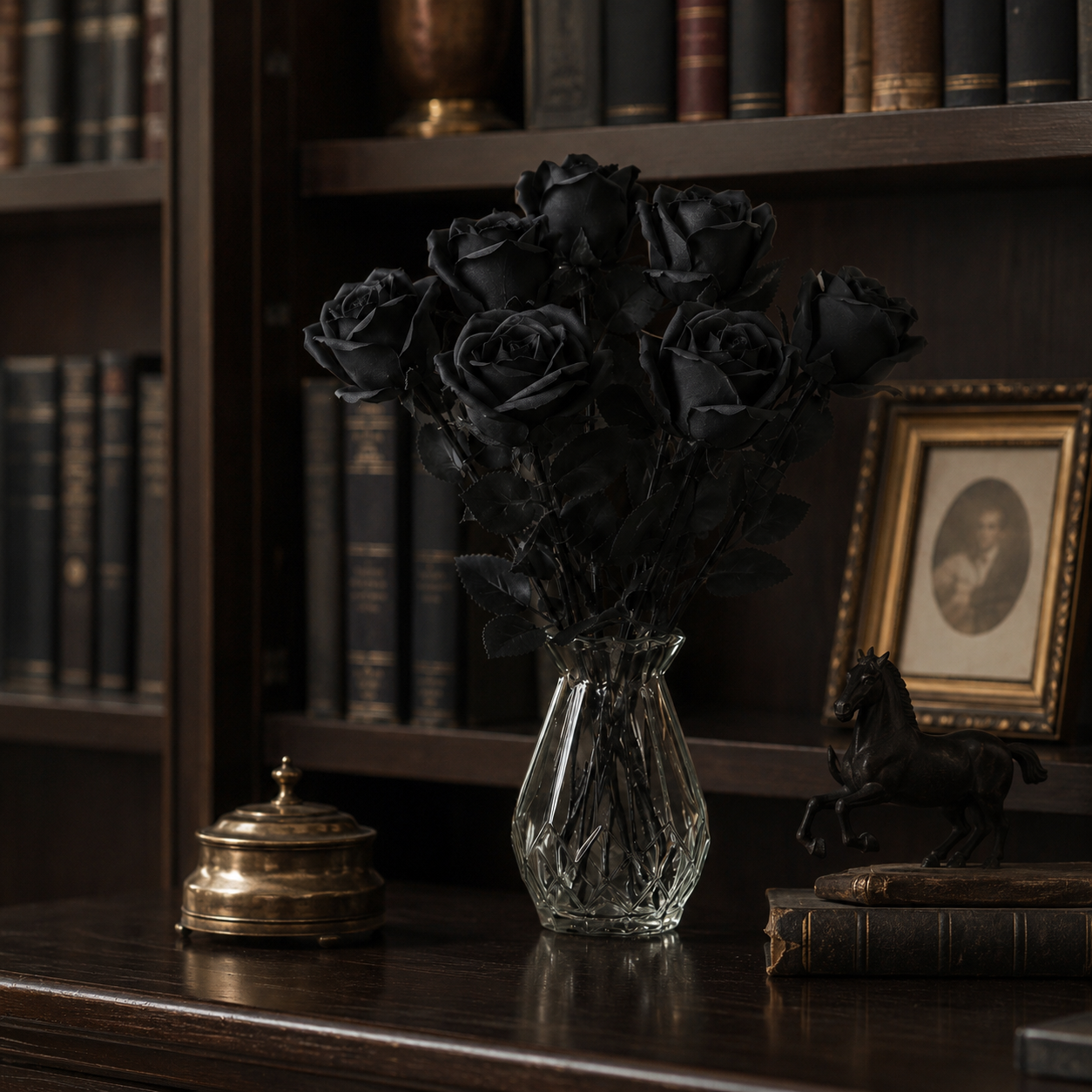 Gothic Black Magic Rose – Dark Romance Faux Flower Decor