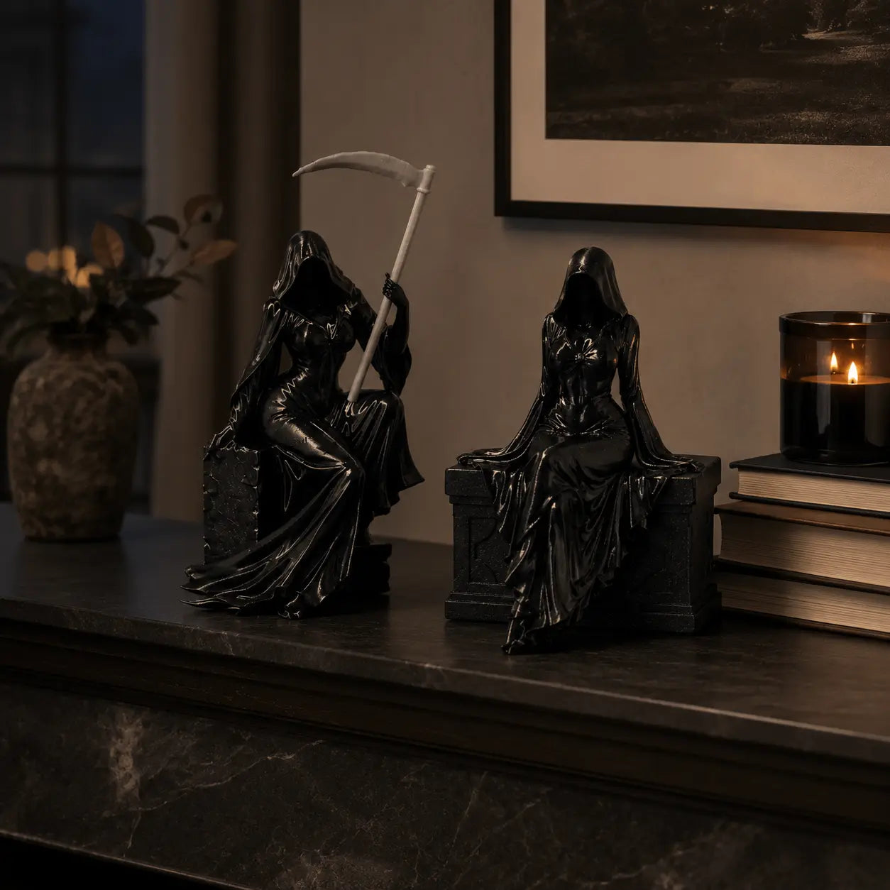 Gothic Lady Reaper Figure – Dark Fantasy Shelf Decor