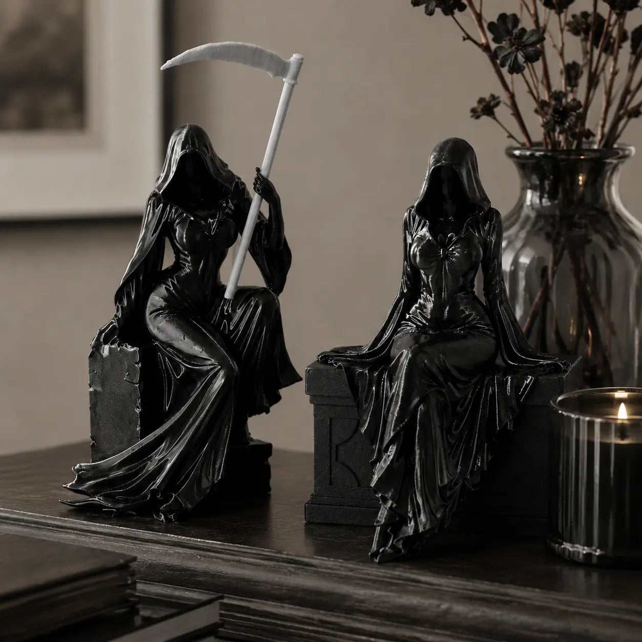 Gothic Lady Reaper Figure – Dark Fantasy Shelf Decor