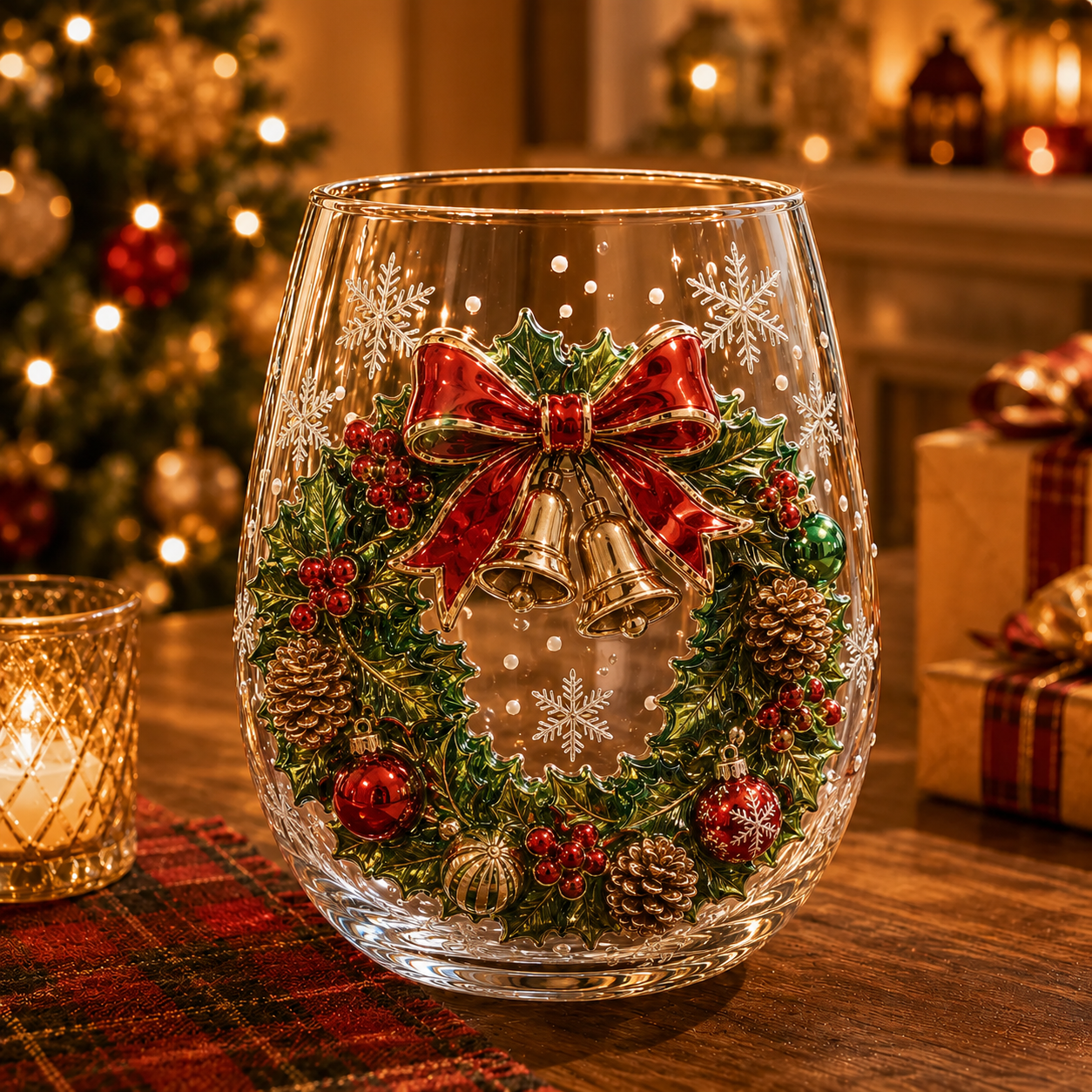 🎄 Christmas Magic 3D Glass Cup Collection – 6 Festive Holiday Designs
