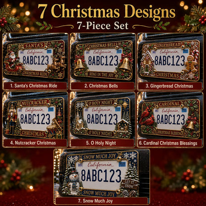 🎄 Christmas License Plate Frame | Festive Holiday Car & Truck Decor