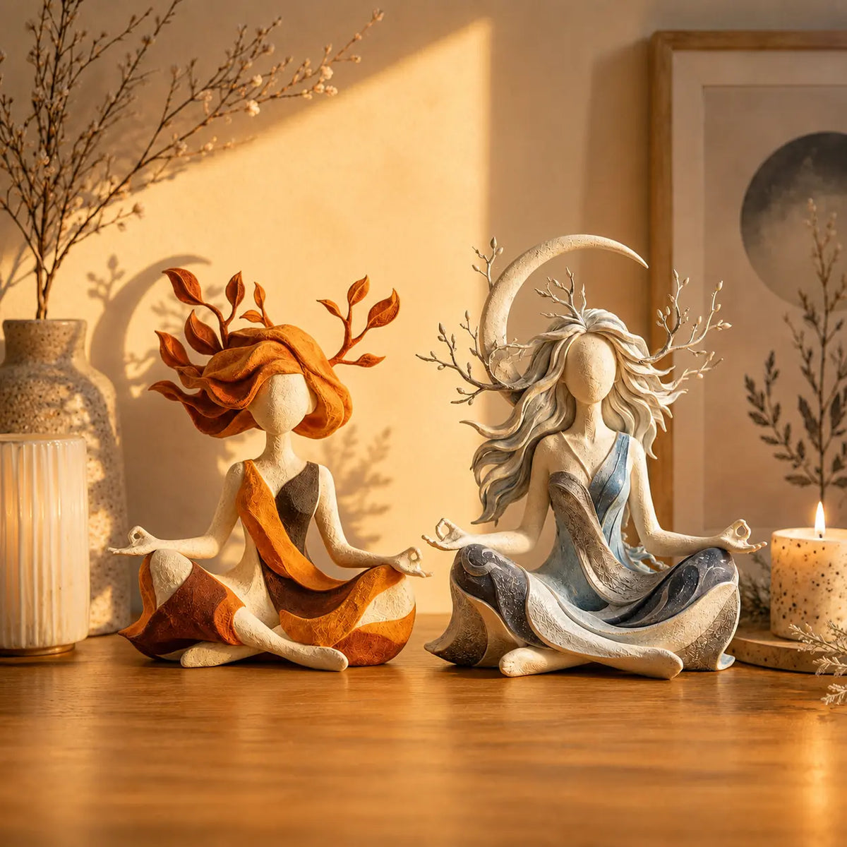🌙 Inner Harmony Goddess Sculptural Figurine – Calming Home Decor & Meaningful Gift