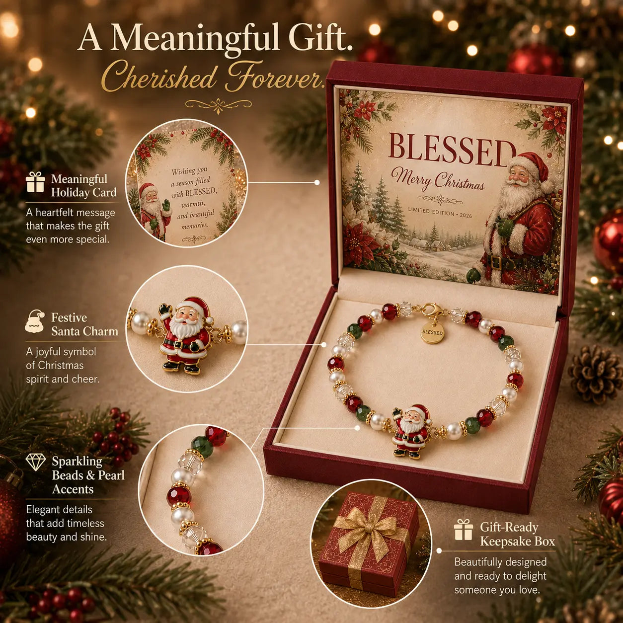 🎄 Limited Edition Christmas Meaning Bracelet Set | Holiday Keepsake Gift Jewelry