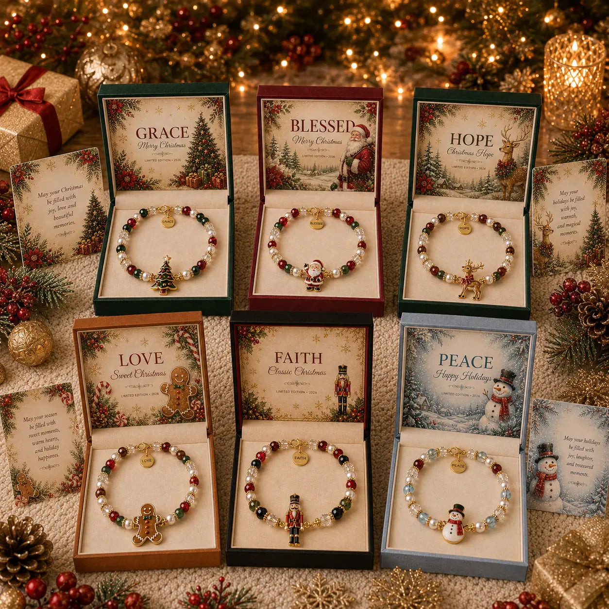 🎄 Limited Edition Christmas Meaning Bracelet Set | Holiday Keepsake Gift Jewelry
