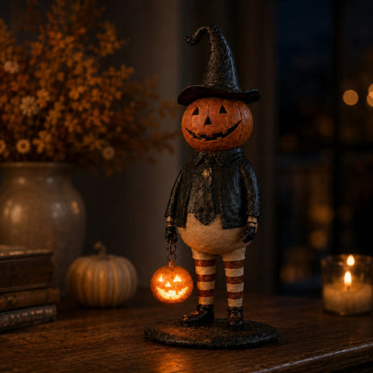 Halloween Pumpkin Head Figurine