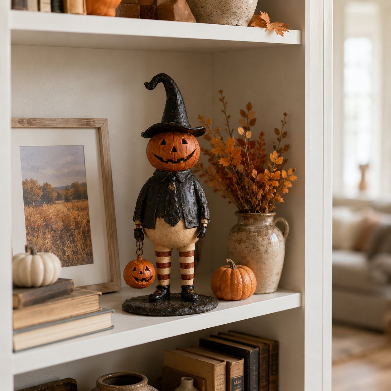 Halloween Pumpkin Head Figurine