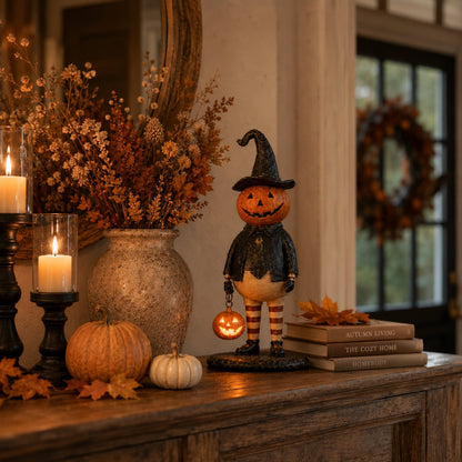 Halloween Pumpkin Head Figurine