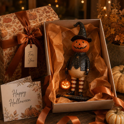 Halloween Pumpkin Head Figurine