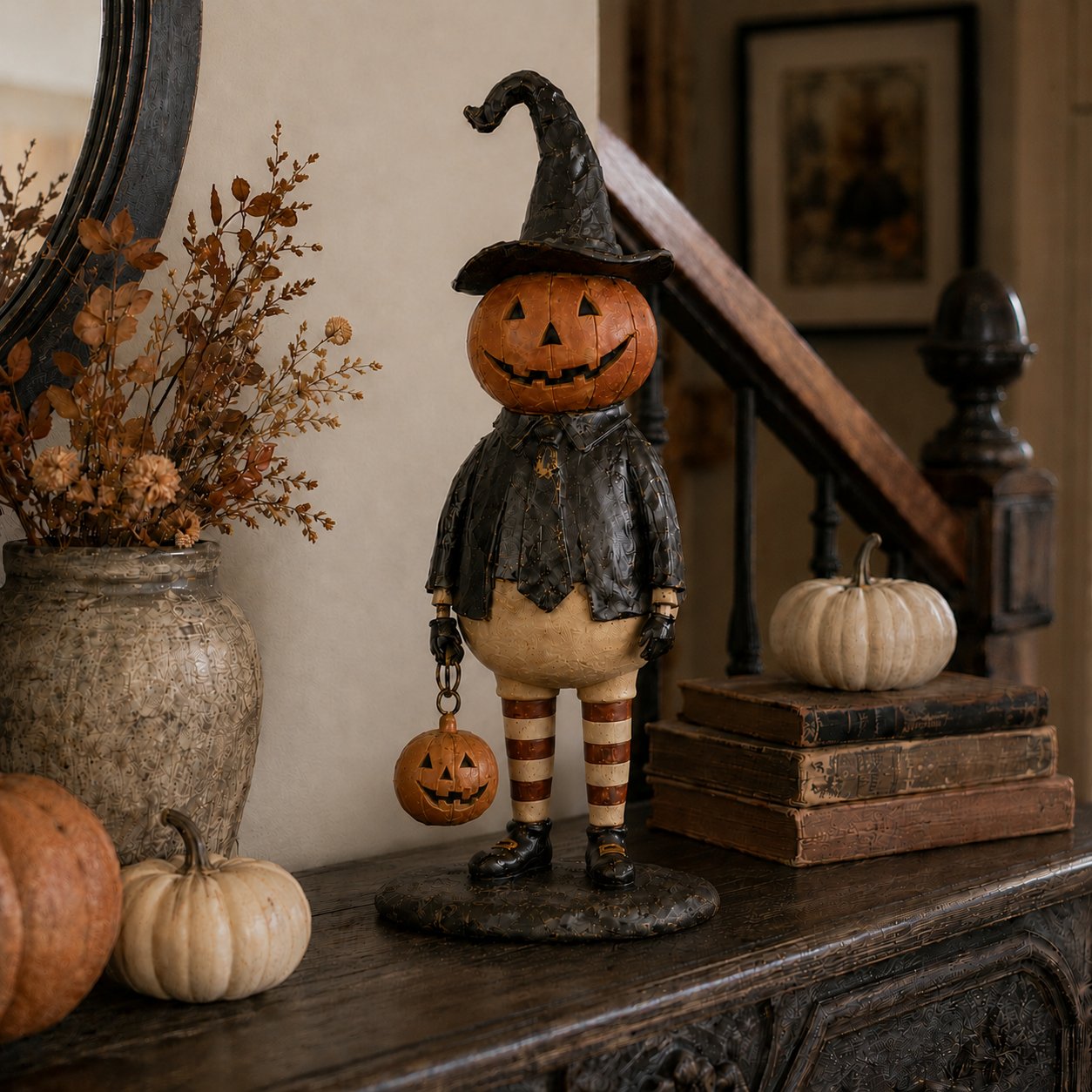 Halloween Pumpkin Head Figurine