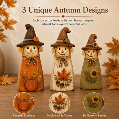 🍂Vintage Wooden Scarecrow Fall Decor Set