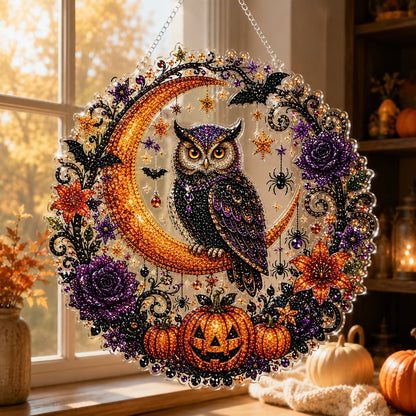 🎃🎃Black Cat Moon Diamond Art Hanging Ornament Kit – Relaxing DIY Halloween Craft