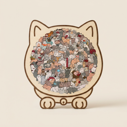 Cute Wooden Animal Puzzle – Cat, Dog & Bear Designs